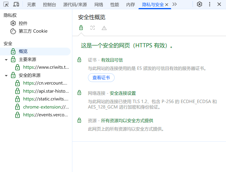 Chrome 显示的加密信息