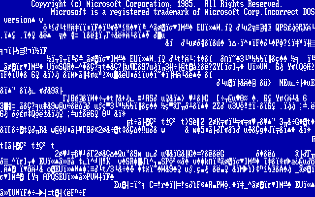 Windows 1.01 的蓝屏