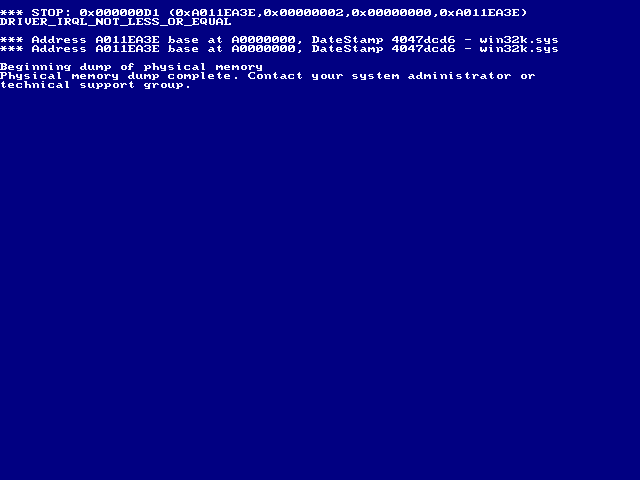 Windows 2000 的蓝屏