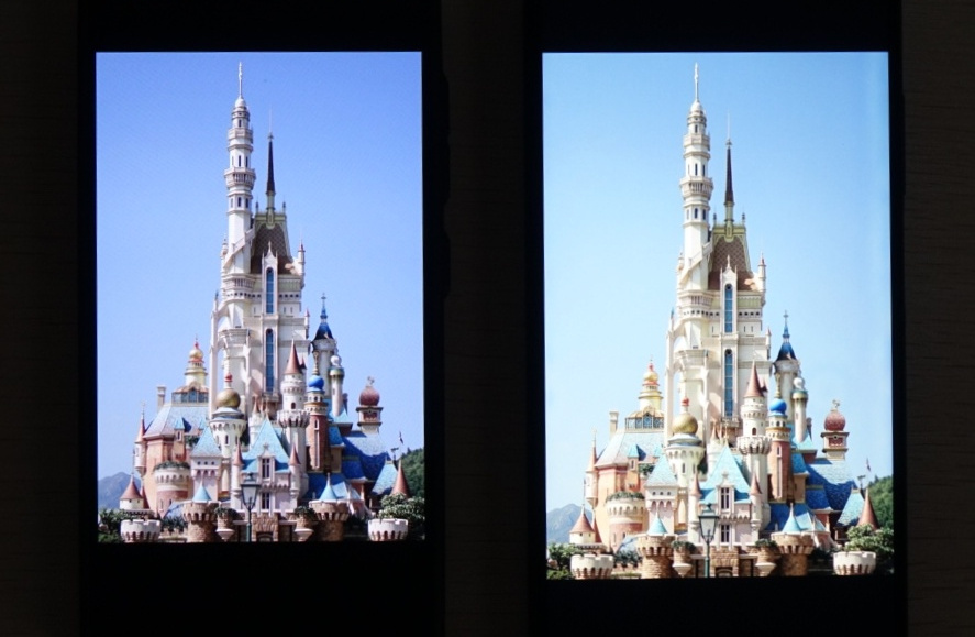 同一张照片在两块屏幕上显示