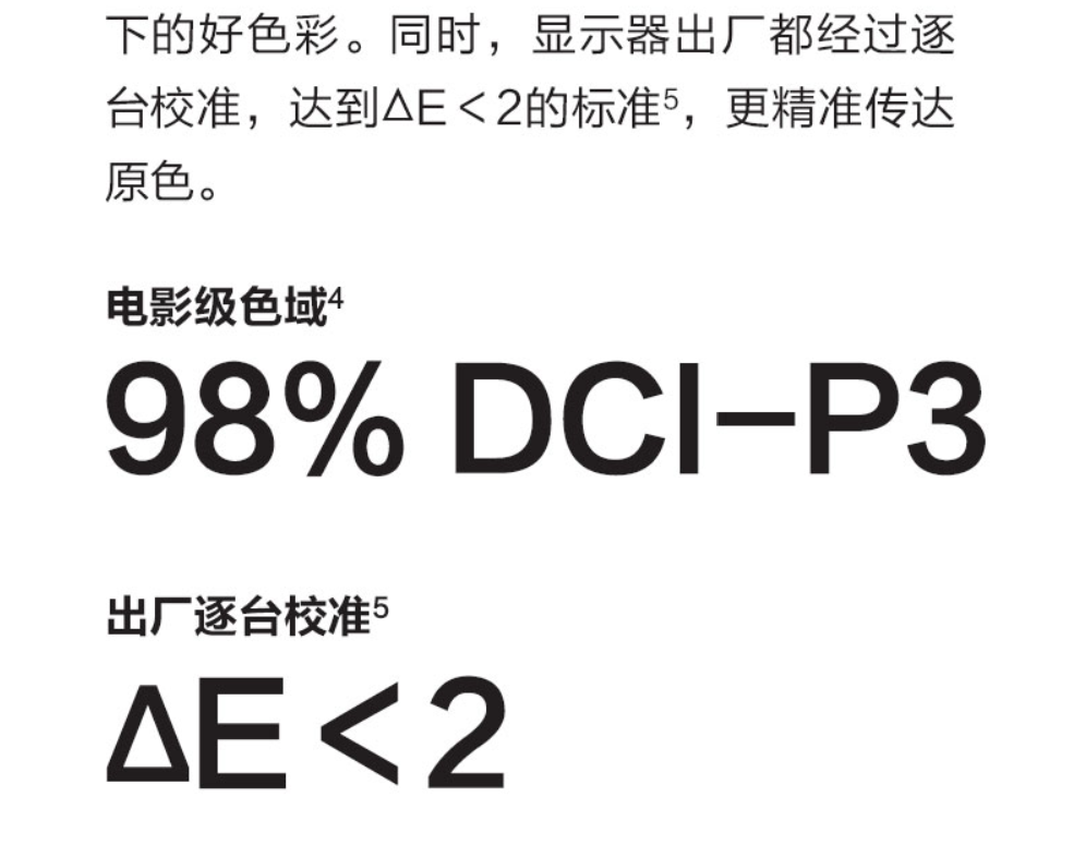 宣称 Delta E 小于 2 的显示器广告